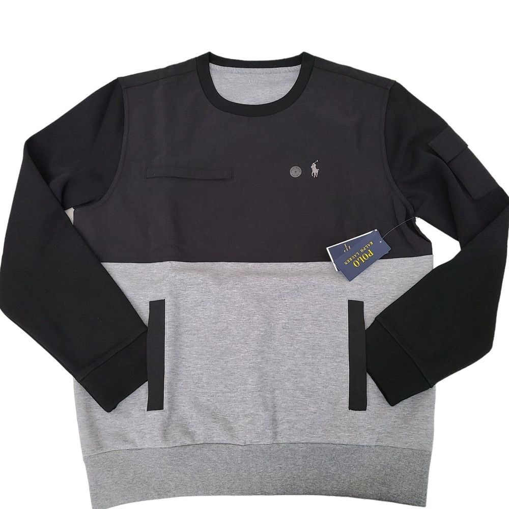 Polo Ralph Lauren Water Repellent Hybrid Sweatshirt Polyester-Cotton Gray M